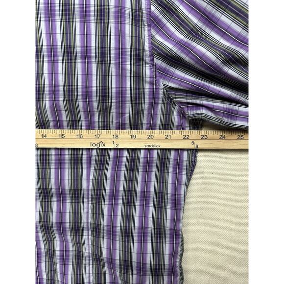 Authentic 7 Diamonds Men’s Long Sleeve Button Up Shirt Size XL Purple Plaid - Picture 11 of 11